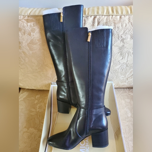 Michael Kors Carmen Leather Riding Boots/Black - Picture 12 of 14